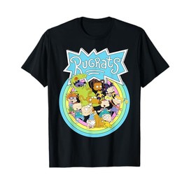 Rugrats Group Rainbow Circles Classic Title Graphic T-Shirt T-Shirt