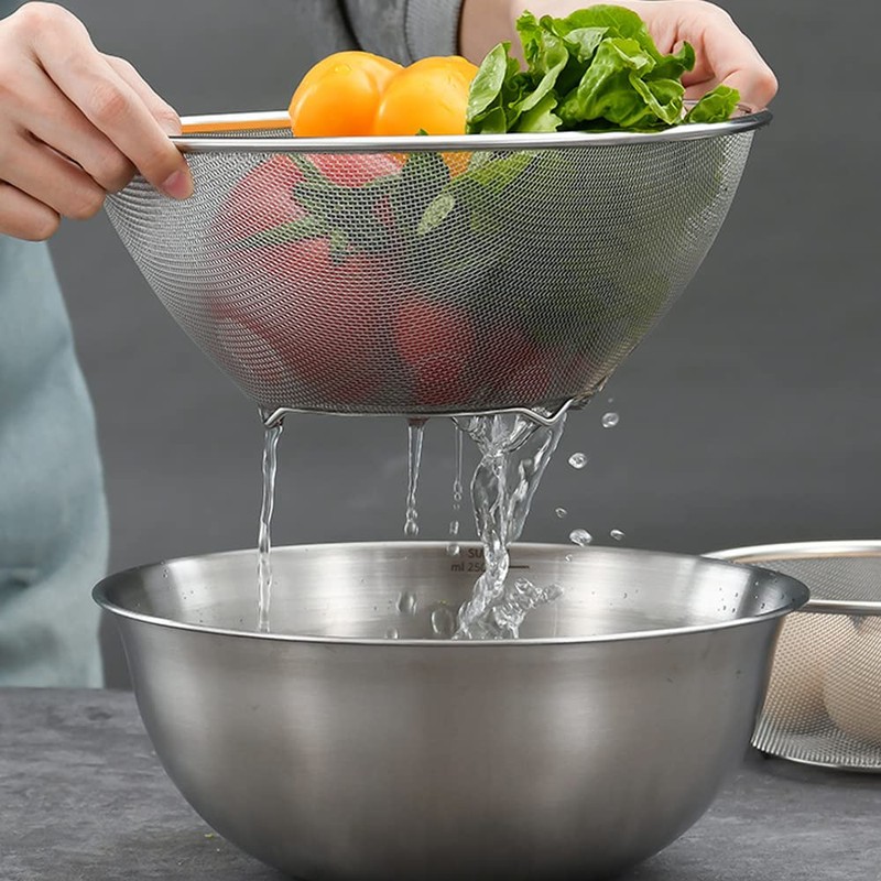 Set of 4 Colander and Ball Colander Set Stainless Steel