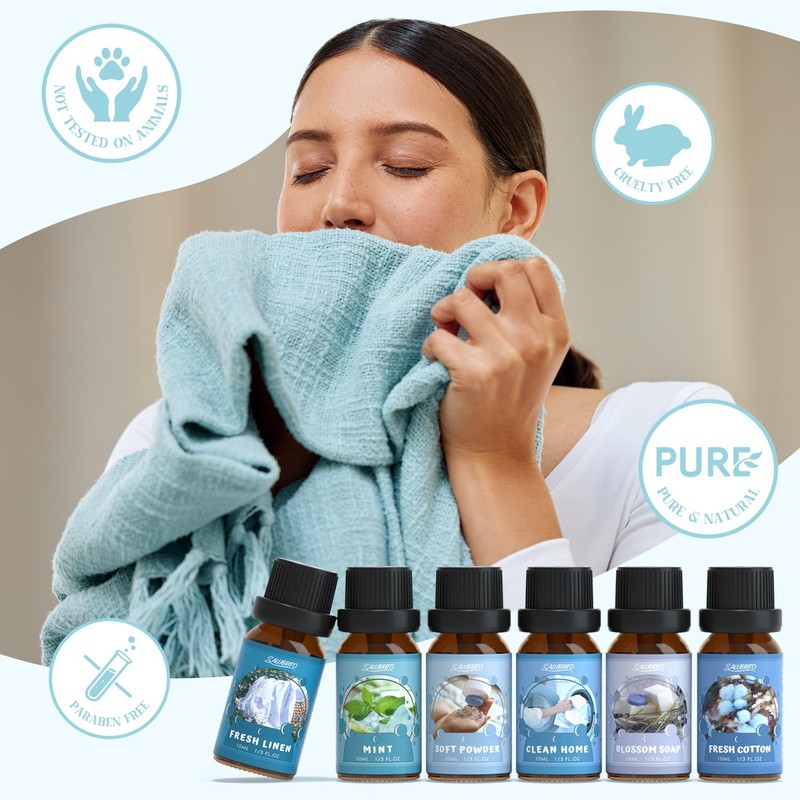 SALUBRITO Clean Fragrance Oils Set, Premium Essential Oils Set for
