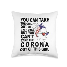Classic Retro Girl From Corona - Proud Corona Girl Throw Pillow