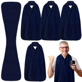 6 Pcs Adult Bibs Scarf for Eating Dignity Dining Protectors Scarf Bibs for Elderly Senior Citizens Washable(Blue)