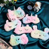 6 Pieces Plush Sleep Eye Masks, Faux Fur Rainbow Unicorn