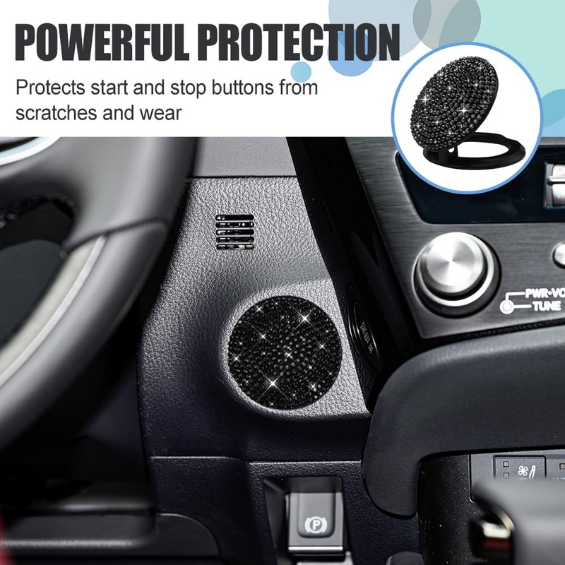 PACLVIO Bling Car Engine Start Button Cover, Car Start Protective