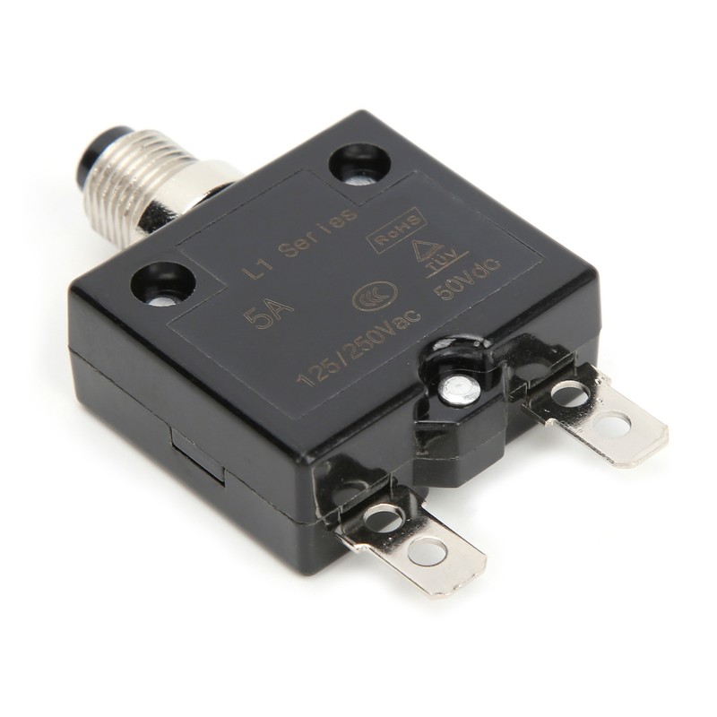 5A Thermal Circuit Breaker with Quick Connect Terminals Waterproof Cap