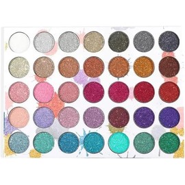Beauty Creations Paleta de Glitters Splash Of Glitters 2, 35 tonalidades de Glitter con Gel