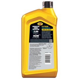 Pennzoil Platinum Full Synthetic 0W-20 Motor Oil, 1 Quart (6 Pack)
