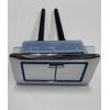 Top of Toilet Dual Flush Button, rectangle, Chrome with Blue