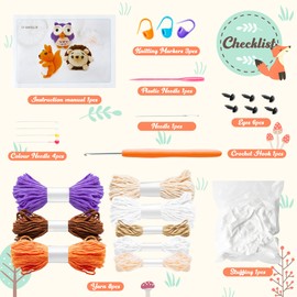 WATINC Crochet Set for Beginners Complete Crochet Package Set Starter Crochet Pack with Instructions and Video Knitting Accessories Crochet Set for Beginners DIY Craft Gift for Adults Children 20