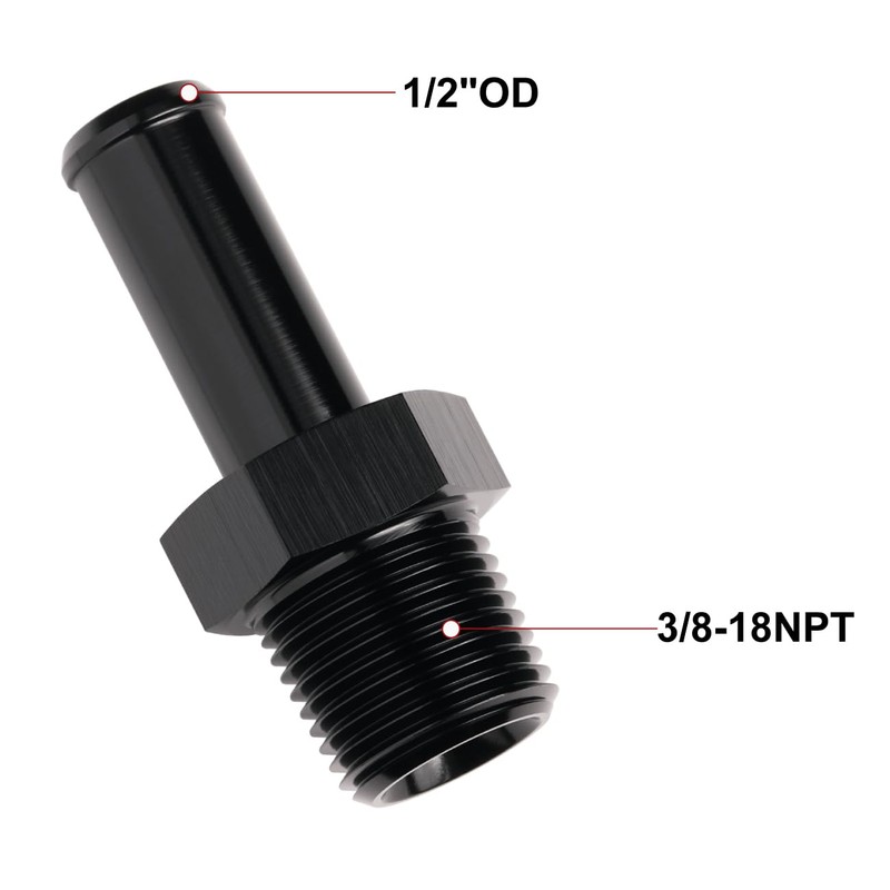 Podavelle 3/8 NPT Male to 1/2" Hose Barb Fitting Adapter