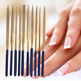 Lima de uñas de diamante, 10 piezas de lima de uñas de doble cara, lima de metal, lima de uñas, limas de manicura para uso en el salón y el hogar