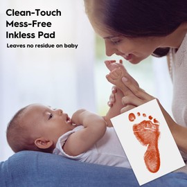 TATUNER Baby Hand and Footprint Kit Inkless - Mess Free Ink Pad, Paw Print Kit for Dogs and Cats, Safe Clean Touch Ink Pads for Newborn Handprints (Orange, 0-6 Months)