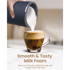 SIMPLETASTE Milk Frother, 4-in-1 Electric Milk Frother and Steamer, Automatic Warm and Cold Foam Maker and Milk Warmer for Latte, Cappuccinos, Macchiato, Dark Blue