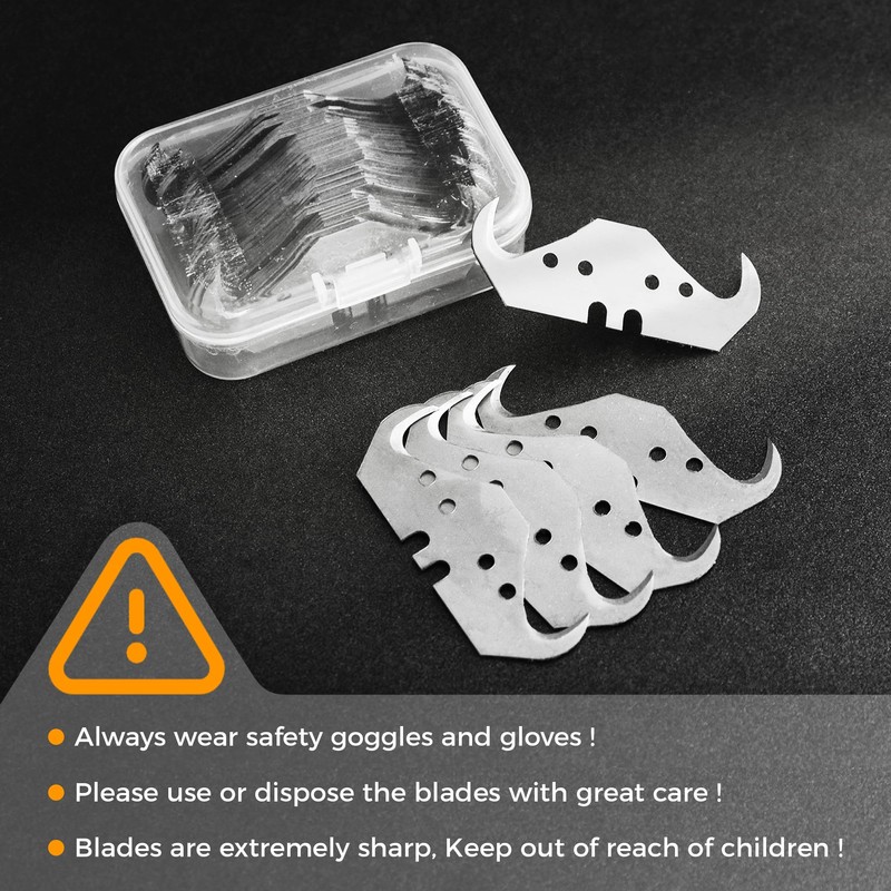 30PCS Utility Hook Blades, SK5 Carbon Steel Super Big Hook