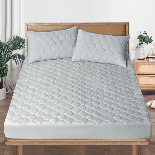 Yiiyookii Bedding Quilted Fitted Mattress Cover, Elastic Fitted Mattress Protector,