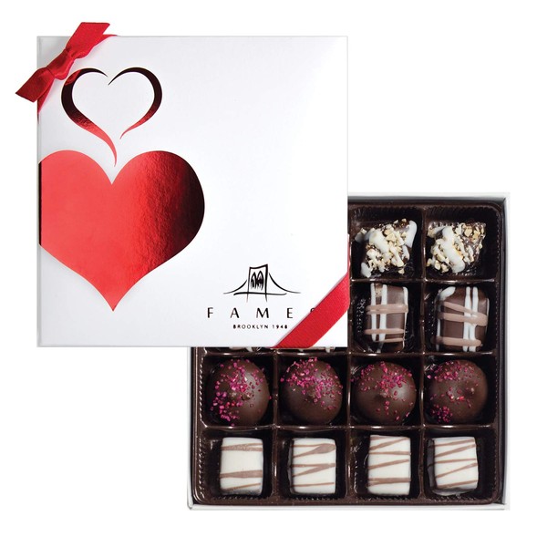 Fames Assorted Chocolate Gift Box – Handcrafted Deluxe Chocolates - Kosher (16 Count)