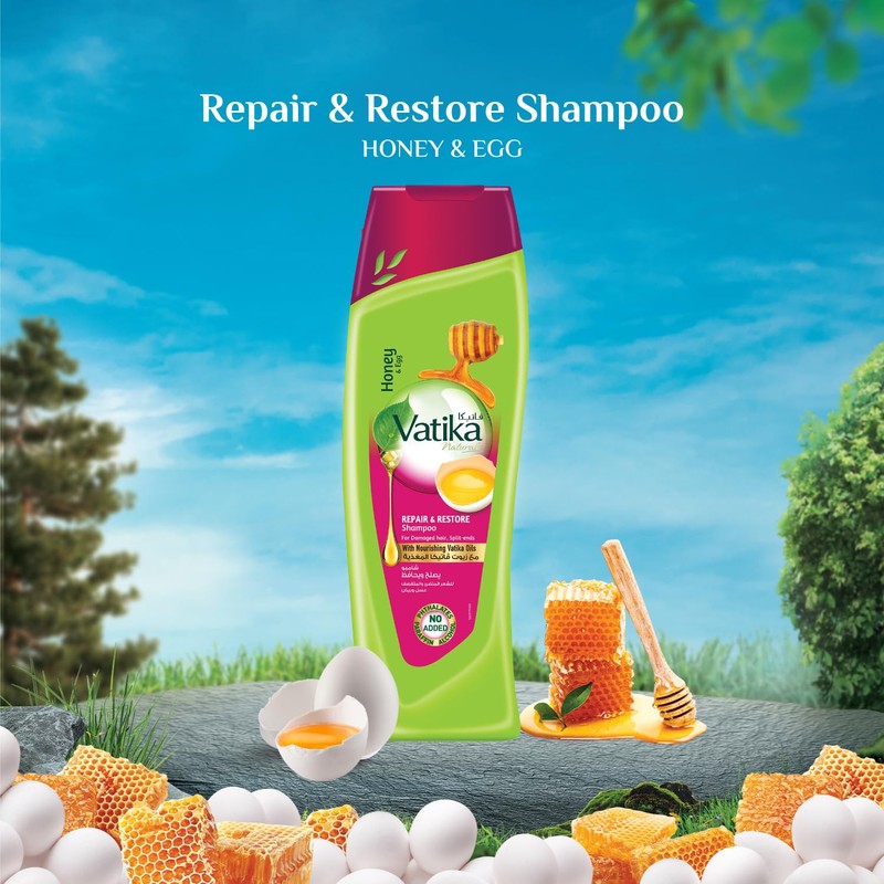 Hair Shampoo Honey & Eggs Vatika Repair & Restore Shampoo