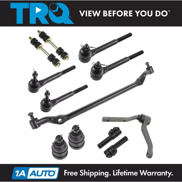 TRQ Front Tie Rod Center Link Adjuster Steering Kit for