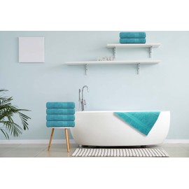 TEXCRAFT Large Bath Towel, Cotton Terry Towels for Bathroom, Towel Set, Quick Dry, Lightweight, Highly Absorbent, Soft Feel, 24 x 50 Pack of 6 for Shower, Pool, Spa, Gym, Hand Towel for Daily Use