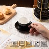 Sweejar Porcelain Espresso Cups with Saucers, 4 Ounce Stackable Cappuccino