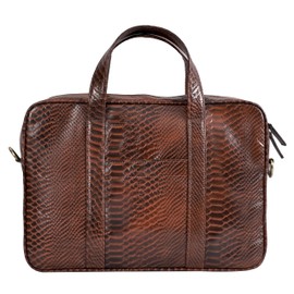 REONNDARLING Genuine Leather Messenger Bag with Adjustable Strap for Men and Women Briefcase Laptop Satchel Office Crossbody (Brown)