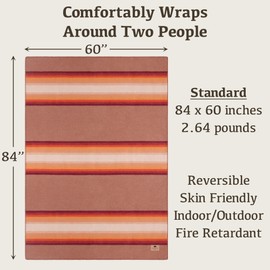 Chubbuck 100% Wool Blanket Camping (60" x 84") - Large Warm Blanket for Camping, Emergency, Outdoor Concerts and Home Use - Fire Retardant, Soft and Warm Blankets for Winter (Bronco)