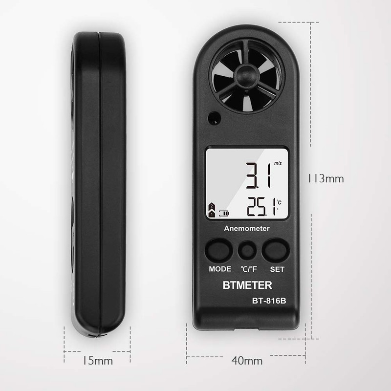 Anemometer Handheld - BTMETER Digital Wind Speed Meter Gauge with