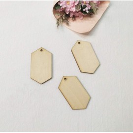 30PCS Unfinished Wood Earring Hexagon Shapes with Hole Laser Cut,Cutout Dangle Earring Jewelry Blanks (1.18"x2.16")