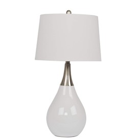Litex Industries BL23WW Litex Lamp, Brushed Nickel & White