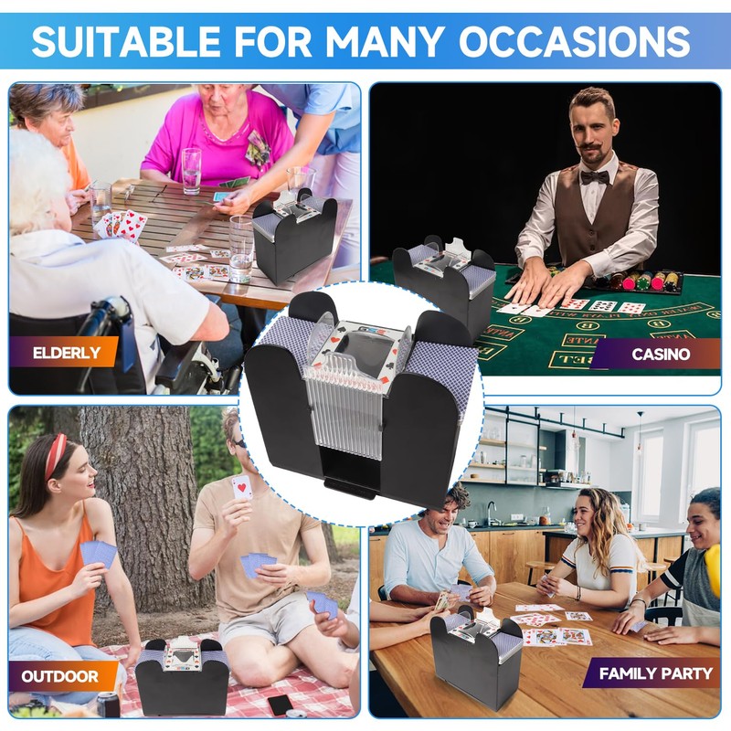 GSE Games & Sports Expert 6-Deck Automatic Card Shuffler, AC/DC-Power