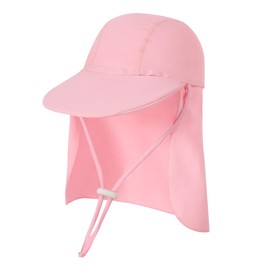 Toddler Kids Sun Hat with Neck Flap Boys Girls Legionnaire Swim Cap with Adjustable Chin Strap Sun Protection Visor Baseball Cap Travel Beach Hat for Outdoor Activities Pool Water Parks 3-8 Years
