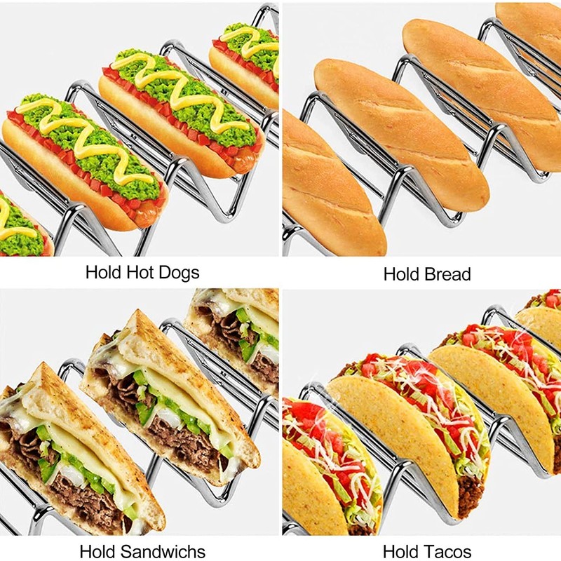 Taco Holder, 1 Piece Stainless Steel Waveform Mexican Taco Holder