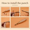 JKCrafts Japanese Screw Punch Tool - Brown Wood Handle Belt