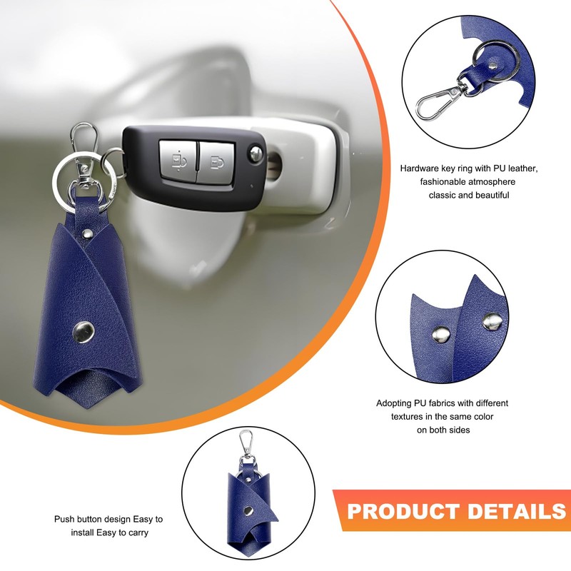SHMZK Bat Shaped Keychain, PU Leather Bat Keys Ring Cover