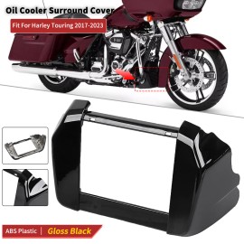 Unbranded Gloss Black Oil Cooler Surround Cover For Harley Road Street Glide Ultra Limited