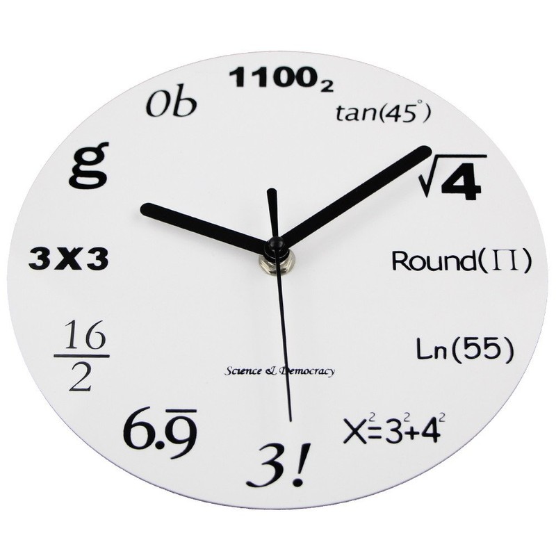 Timelike Math Clock, Unique Wall Clock Modern Design Novelty Maths