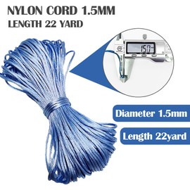 Nylon Cord Satin/Rattail Silk Cord for Necklace Bracelets (1.5 mm Nylon Cord)