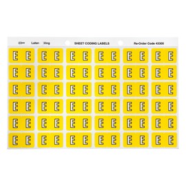 Avery Lateral Filing E Side Tab Colour Coding Labels, Yellow, 25 x 38 mm, 180 Labels (43305)