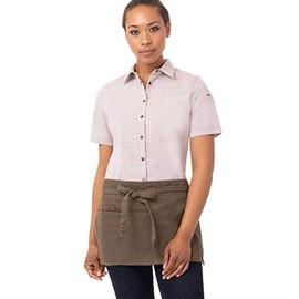 Chef Works Uptown Waist Apron, Blue/Taupe, One Size