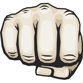 Fist-Bump Hand Illustration Cartoon Vinyl Decal Sticker (4" Wide)