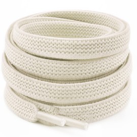 RJ-Sport 2 Pairs Beige Elastic Shoe Laces for Adults Sneakers, Flat Bungee Laces for High Tops - 40 inches