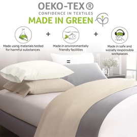 1000 Thread Count, Soft & Smooth, 100% Cotton Sateen Weave, Hotel-Quality, Set of 2 Classic Style Ivory Pillow Cases Queen Size Fits Std & Queen Size Pillows