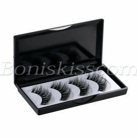 4pcs100% Mink Hair Magnetic 3D Natural Thick False Reusable Eyelashes Eye Lashes