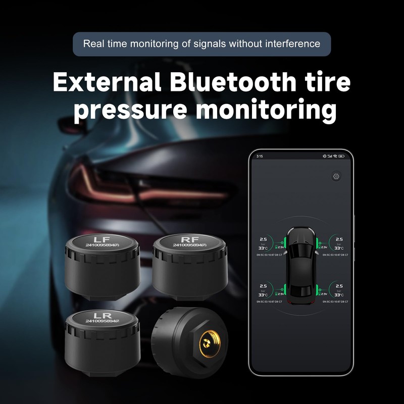 Easesuper RV Tire Pressure Monitoring System, Wireless TPMS with Bluetooth