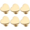 HARSKIYER 6 Pcs Heart Shape Cabinet Knobs, Gold Drawer Pulls,