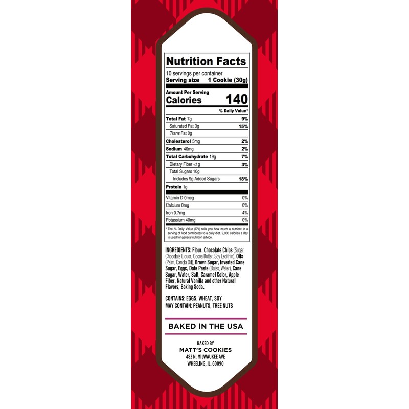 Matt's Bakery | Chocolate Chip Cookies | Soft-Baked, Non-GMO, All-Natural