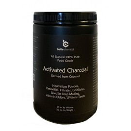 Large - Less-Mess Jar Coconut Activated Charcoal Powder - Bulk - Food Grade, Kosher, NSF - Teeth Whitening, Facial Scrub, Soap Making