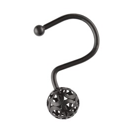 Utopia Alley Shower Hooks - Shower Curtain Rings for Bathroom - Rust Resistant Shower Curtain Hooks for Shower Curtain or Liner - Set of 12, Matte Black