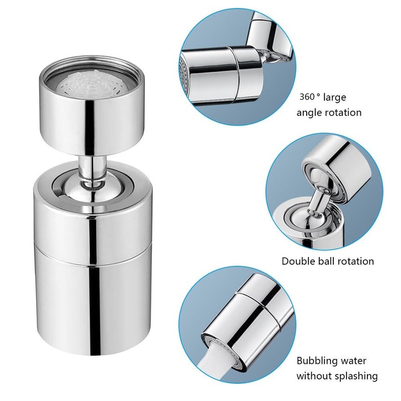 FTXanty 2 Pieces Tap Attachment Tap Aerator 360° Rotatable Tap