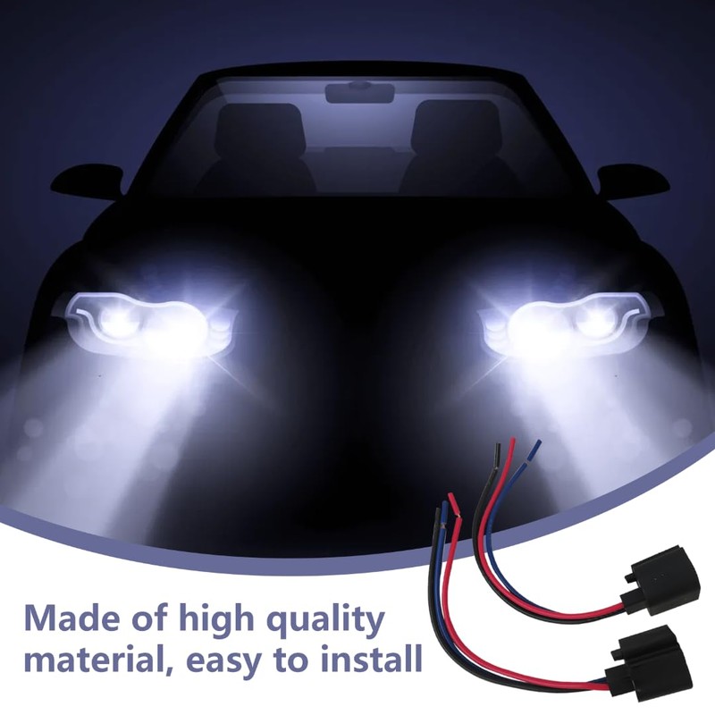 Qblahip Set of 2 9008 H13 Headlight Bulb Harness Socket
