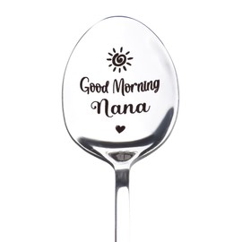 Grandma Nana Gifts for Nan Granny Christmas Birthday Gift for Nana Nanny Gifts for Nannie Tea Coffee Lover Gifts Good Morning Nana Spoon Gift for Grandmother Retirement Gifts for Grandma Spoons